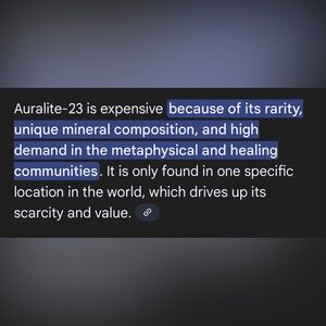 âWhy is Auralite-23 so expensive?â⊠and other information